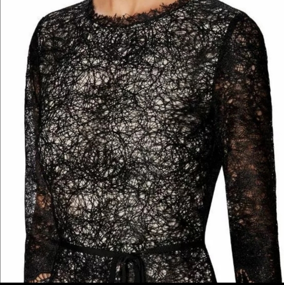 ALEXIS 'Izu' Romper Black Long Sleeve Sequence Lace Romper Size Medium NWT - Picture 3 of 16